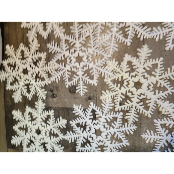 Snowflake glitter white set ornament Xmas Decor figure - Picture 2 of 9